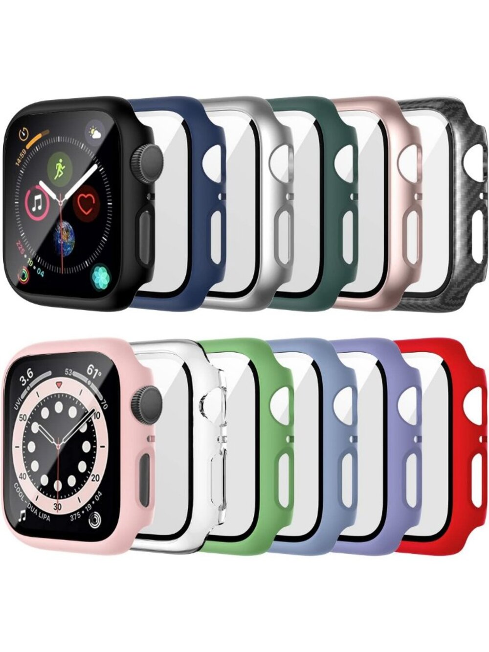44mm Apple Watch Screen Protector Case - 12 Pack for SE Series 4/5/6 - Durable